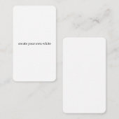 Carte D'appel créez votre propre blanc (Devant / Derrière)