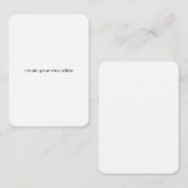 Carte D'appel créez votre propre blanc  (Devant / Derrière)