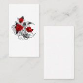 Carte D'appel Croissant mécanique avec roses rouges (Devant / Derrière)