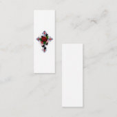 Carte D'appel Croix d'argent avec une rose rouge (Devant / Derrière)