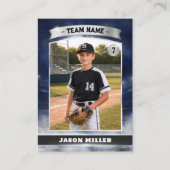 Carte D'appel Custom Baseball Trading Card, Blue Silver Stadium (Devant)