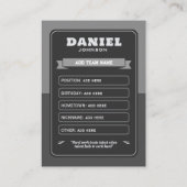 Carte D'appel Custom Baseball Trading Card, Gray Retro Player (Dos)
