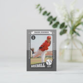 Carte D'appel Custom Baseball Trading Card, Gray Retro Player (Debout devant)