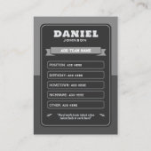 Carte D'appel Custom Basketball Trading Card, Gray Retro Player (Dos)