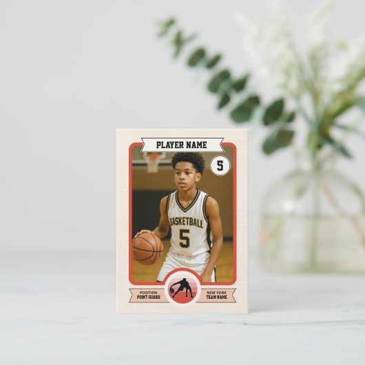 Carte D'appel Custom Basketball Trading Card, Retro Player Card (Debout devant)