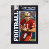 Carte D'appel Custom Football Trading Card, Blue Power Player (Devant)