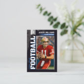Carte D'appel Custom Football Trading Card, Blue Power Player (Debout devant)