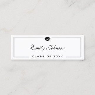 Carte D'appel Custom Graduation Name Card - Elegant Classic