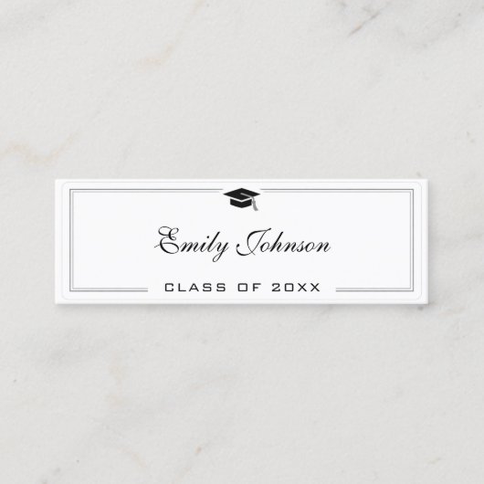 Carte D'appel Custom Graduation Name Card - Elegant Classic (Devant)