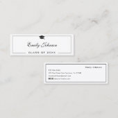 Carte D'appel Custom Graduation Name Card - Elegant Classic (Devant / Derrière)