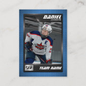 Carte D'appel Custom Hockey Trading Card, Blue Graphite Player (Devant)