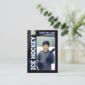 Carte D'appel Custom Hockey Trading Card, Blue Power Player (Debout devant)