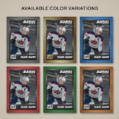 Carte D'appel Custom Hockey Trading Card, Green Graphite Player