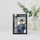 Carte D'appel Custom Hockey Trading Card, Silver Power Player (Debout devant)