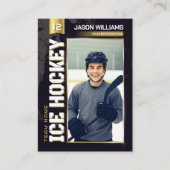 Carte D'appel Custom Ice Hockey Trading Card, Gold Power Player (Devant)