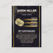 Carte D'appel Custom Ice Hockey Trading Card, Gold Power Player (Dos)