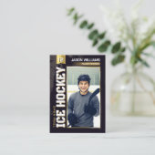 Carte D'appel Custom Ice Hockey Trading Card, Gold Power Player (Debout devant)