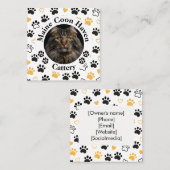 Carte D'appel Custom Maine Coon Cattery Square Business Card  (Devant / Derrière)