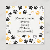 Carte D'appel Custom Maine Coon Cattery Square Business Card  (Dos)