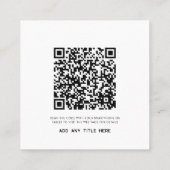 Carte D'appel Custom QR Code Modern Logo Minimalist (Dos)
