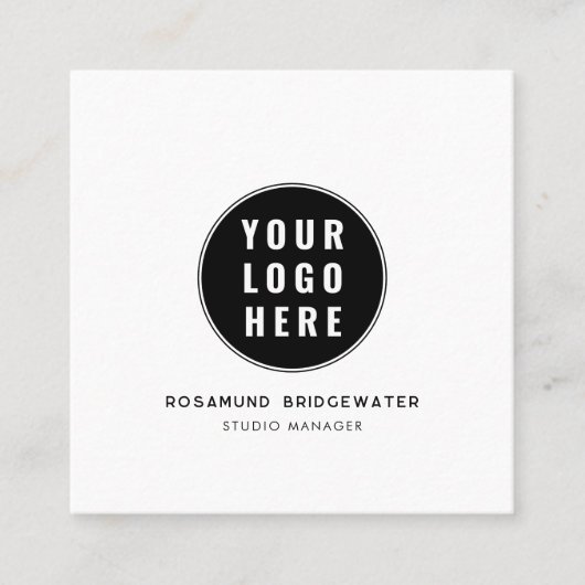 Carte D'appel Custom QR Code Modern Logo Minimalist (Devant)