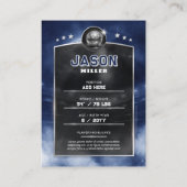 Carte D'appel Custom Soccer Trading Card, Blue Silver Stadium (Dos)