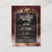 Carte D'appel Custom Soccer Trading Card, Red Gold Stadium  (Dos)