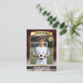 Carte D'appel Custom Soccer Trading Card, Red Gold Stadium  (Debout devant)