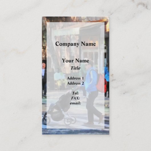 Carte D'appel Daddy Pushing Stroller Greenwich Village (Devant)