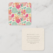 Carte D'appel Dames Motifs Fleurs Artistes Pastel Designer (Devant / Derrière)