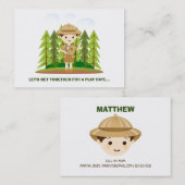 Carte D'appel Date de lecture de Little Explorer (Devant / Derrière)