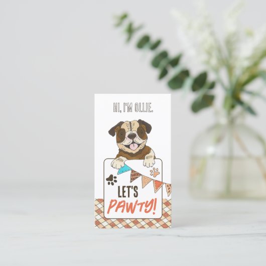 Carte D'appel Date de lecture du propriétaire de l'animal de com (Debout devant)