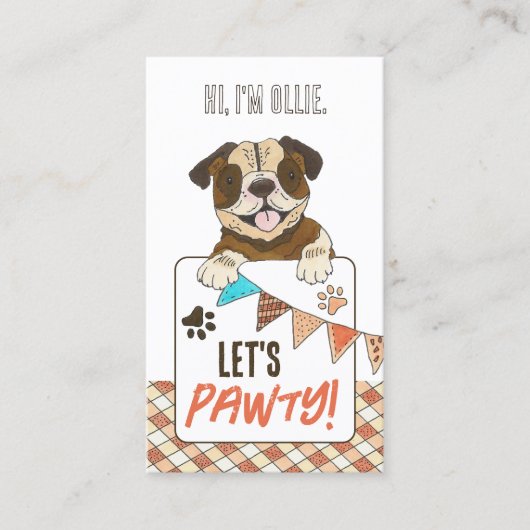 Carte D'appel Date de lecture du propriétaire de l'animal de com (Devant)