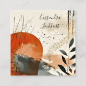 Carte d'appel de code QR Abstraite Boho Landscape (Devant)