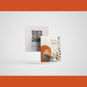 Carte d'appel de code QR Abstraite Boho Landscape