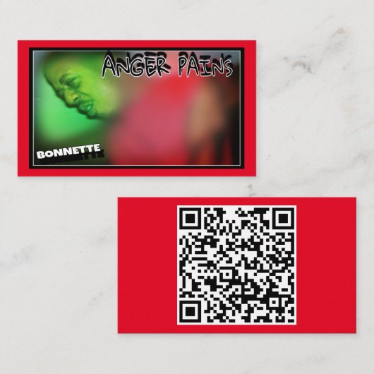 Carte d'appel de code qr Anger Pains (Devant / Derrière)