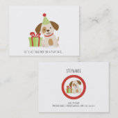 Carte d'appel de date d'anniversaire du marionnett (Devant / Derrière)