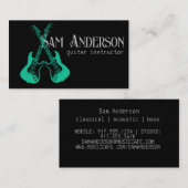 Carte d'appel de guitare élégante (Devant / Derrière)