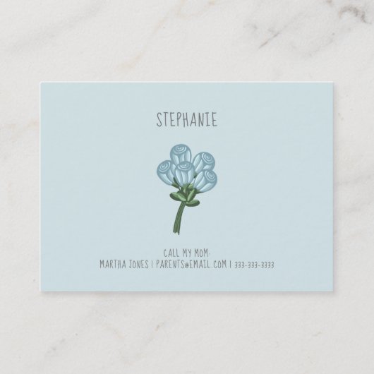 Carte d'appel de la date d'anniversaire du petit F (Dos)