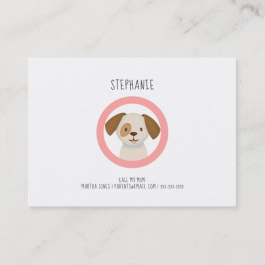 Carte d'appel de la date de lecture de la fille et (Dos)