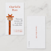 Carte d'appel de la Girafe (Devant / Derrière)