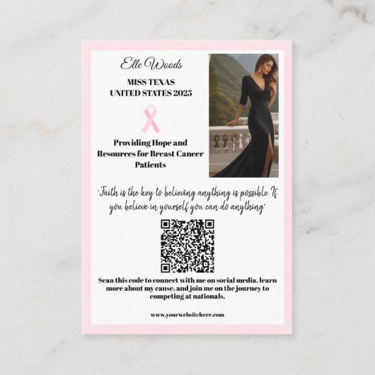 Carte d'appel de la plateforme Pageant | Rose Gold (Dos)