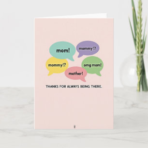 Carte d'appel de l'amour maternel pastel