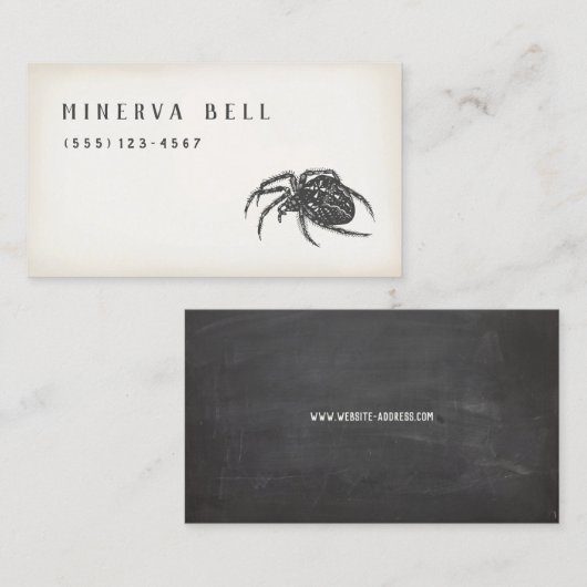 Carte d'appel de l'araignée d'Halloween (Devant / Derrière)