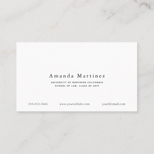 Carte d'appel de l'étudiant diplômé en or Marbre b (Dos)