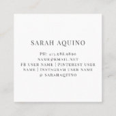 Carte d'appel de pieuvre artistique (Dos)