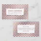 Carte d'appel de rendez-vous en rose gold et chevr (Devant / Derrière)