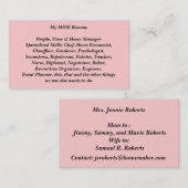 Carte d'appel de reprise de ma mère (Devant / Derrière)