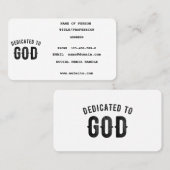 CARTE D'APPEL DÉDIÉ À DIEU COOL PERSONNALISABLE NOIR TEXTE (Devant / Derrière)