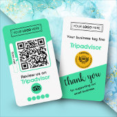 Carte D'appel Demande d'avis TripAdvisor avec logo et QR Code